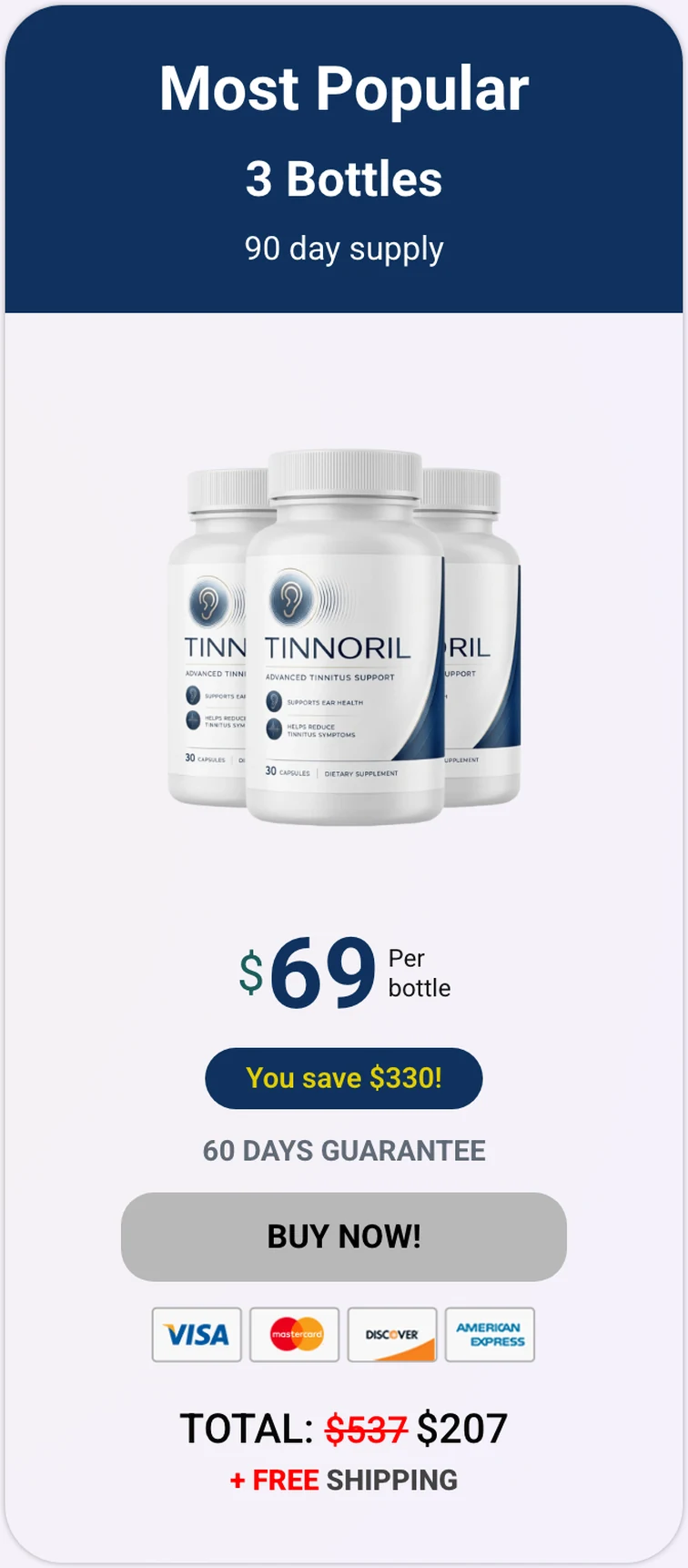 Tinnoril 3 bottles